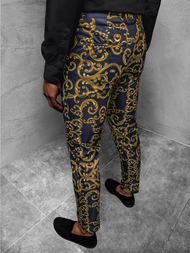 Spodnie męskie chino materiałowe granatowe OZONEE DJ/5595