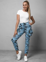 Spodnie damskie chino joggery niebiesko-czarne OZONEE O/802