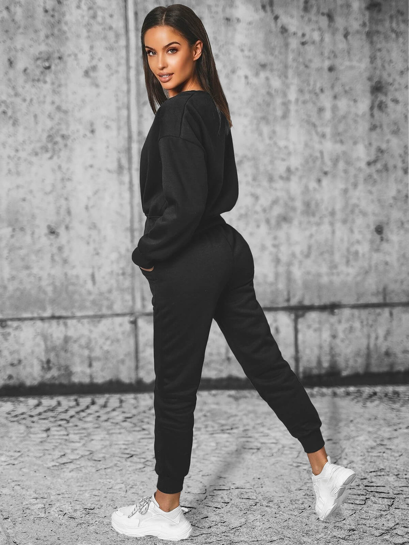 Жіночий спортивний костюм з двох частин Чорний OZONEE JS/8C71/3