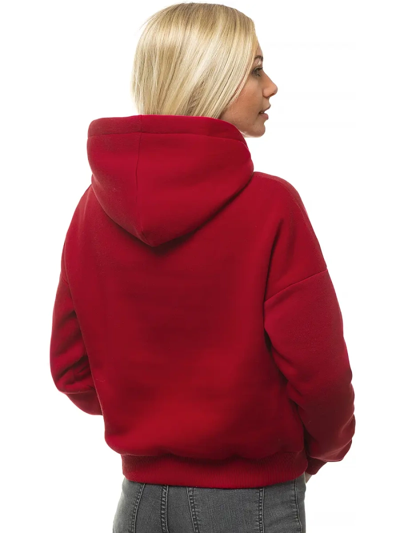 Bluza z kapturem damska bordowa OZONEE O/12102