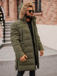 Kurtka zimowa męska długa ciemno-zielona OZONEE JS/25M9803/136