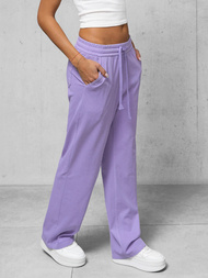 Spodnie jeansowe damskie wide leg fioletowe OZONEE O/330097