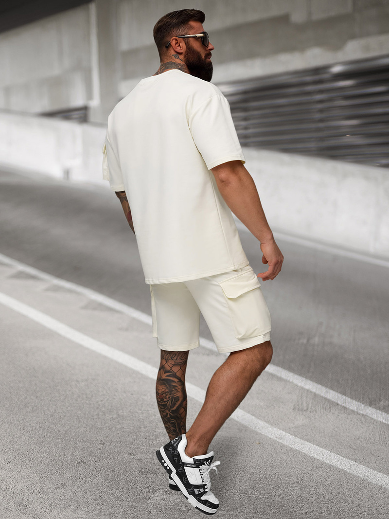 Komplet dresowy męski loose fit ecru OZONEE JS/27C6535/1