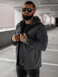 Kurtka softshell męska z kapturem grafitowa OZONEE JS/27B6523/5Z