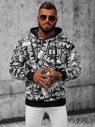 Bluza z kapturem męska czarno-biała OZONEE JS/8B1138/1