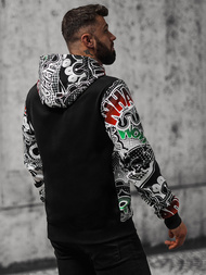 Bluza z kapturem męska czarna OZONEE O/B270