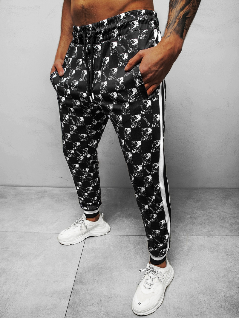 Spodnie dresowe męskie czarne b/2169