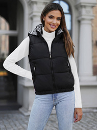 Стьобаний жіночий жилет Чорна OZONEE JS/16M9091/392