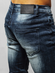 Spodnie jeansowe męskie ciemno-niebieskie OZONEE NB/MP0002BS