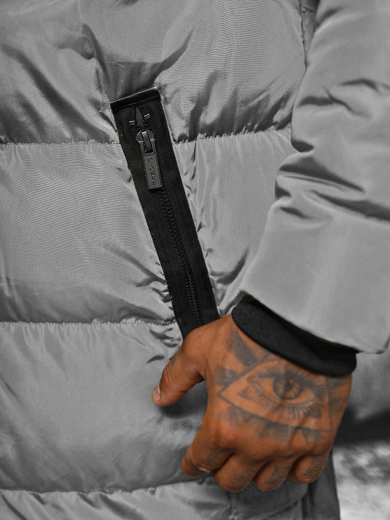 Kurtka zimowa męska pikowana szara OZONEE O/M799