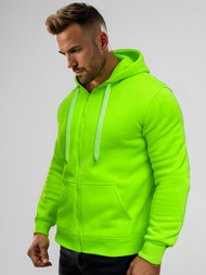 Bluza męska z kapturem rozpinana zielona-neonowa OZONEE JS/2008