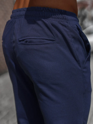 Spodnie męskie chino joggery materiałowe granatowe OZONEE DJ/5539Z