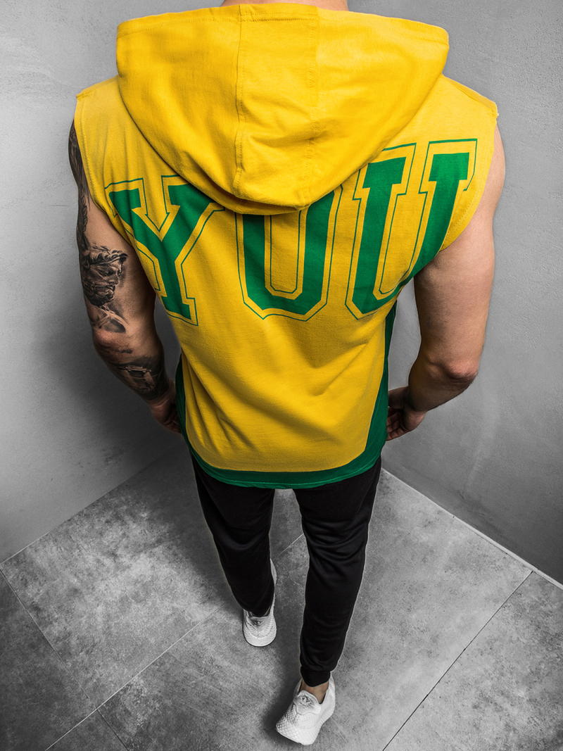 T-Shirt z kapturem męski żółty OZONEE B/60042Z