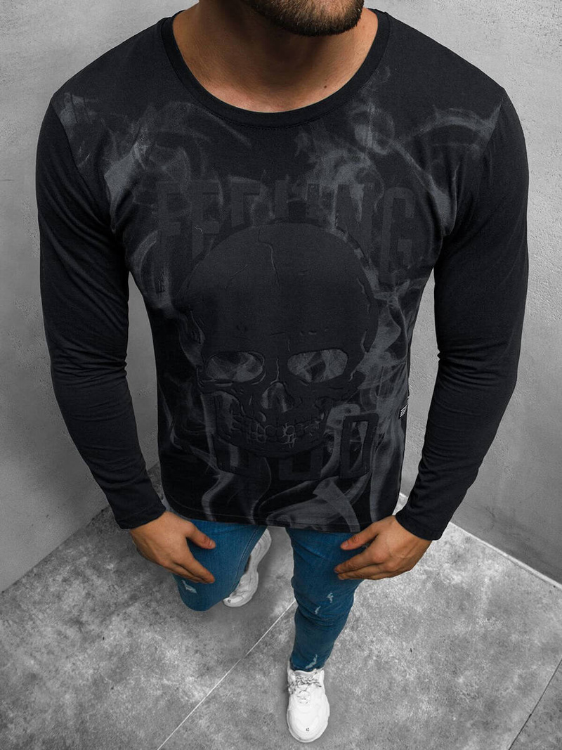 Longsleeve męski czarny OZONEE O/1291