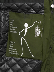 Kurtka zimowa damska długa pikowana khaki OZONEE O/W377