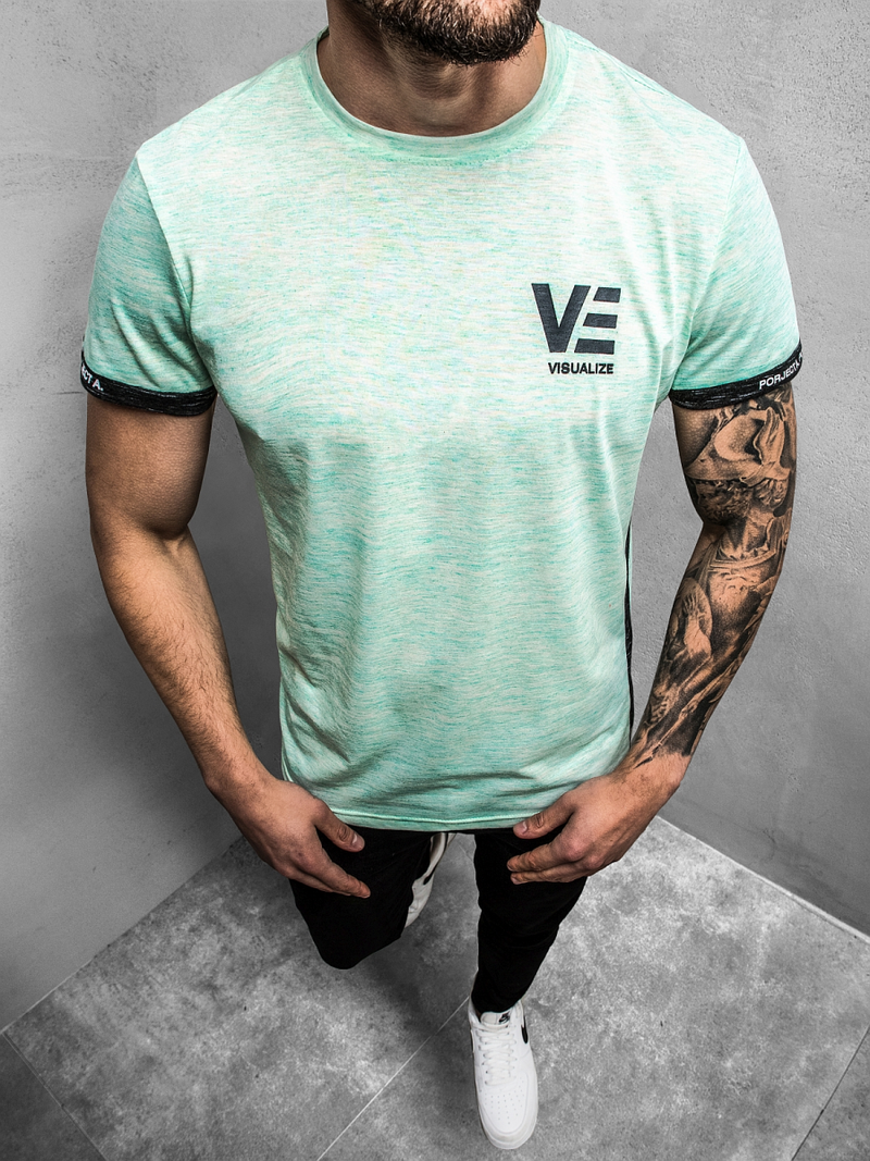 T-Shirt męski miętowy OZONEE JS/SS11123Z
