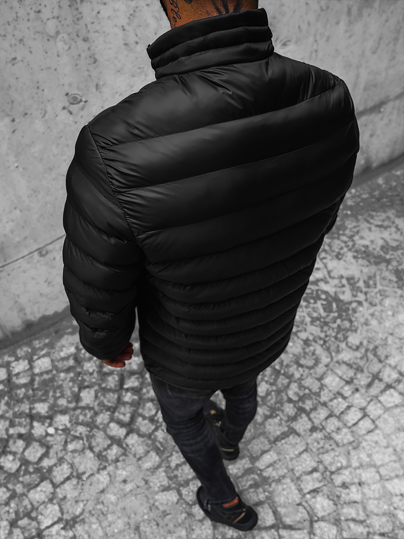 Kurtka zimowa męska pikowana czarna OZONEE O/515Z