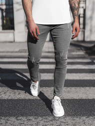 Spodnie jeansowe męskie grafitowe OZONEE DO/2451