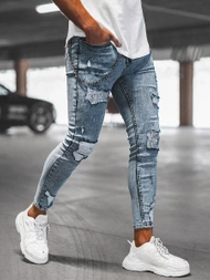 Spodnie jeansowe męskie jasno-niebieskie OZONEE DP/214