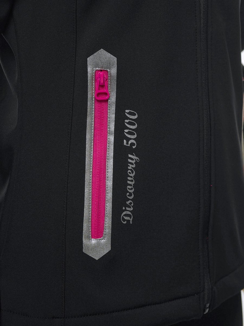 Kurtka softshell damska z kapturem czarna OZONEE JS/HH029/1