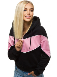 Bluza z kapturem damska czarna OZONEE JS/KSW2036