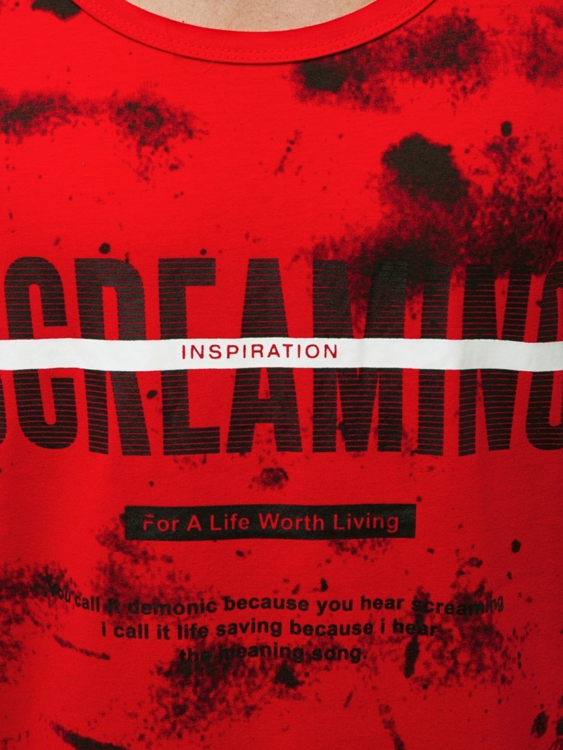 T-Shirt męski bez rękawów czerwony OZONEE JS/SS11053Z