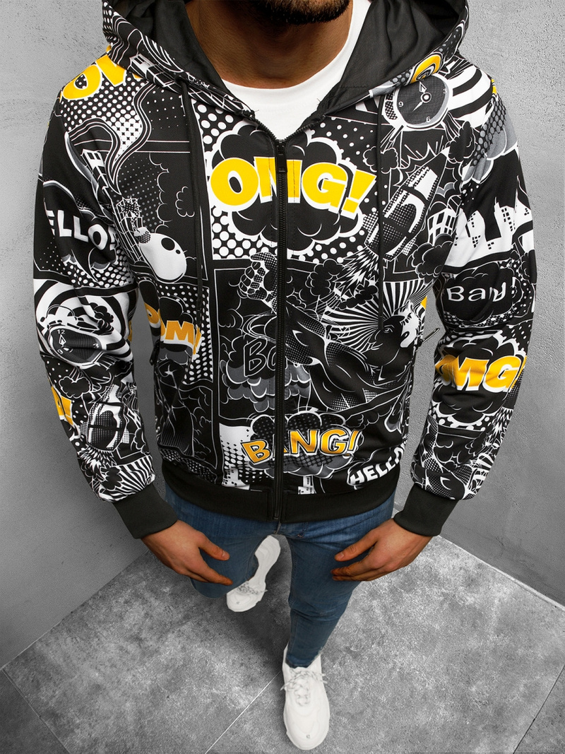 Толстовка чоловіча Чорна OZONEE O/HM750Z