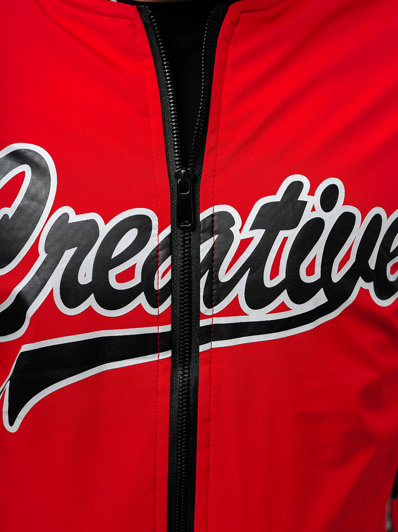 Kurtka męska bomberka czerwona OZONEE JS/84M3011/270