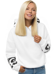 Bluza z kapturem damska biała OZONEE JS/KSW2035