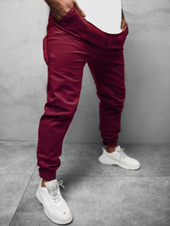 Spodnie męskie chino joggery bordowe OZONEE C/109