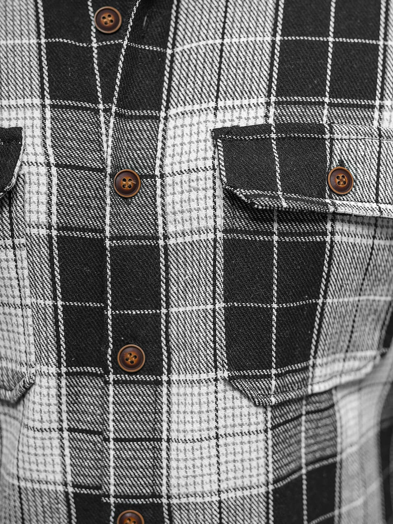 Koszula flanelowa męska czarna OZONEE NB/MC727N