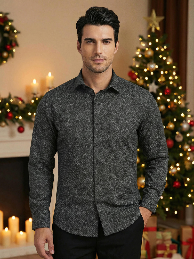 Cорочка чоловіча чорна OZONEE V/V184Z