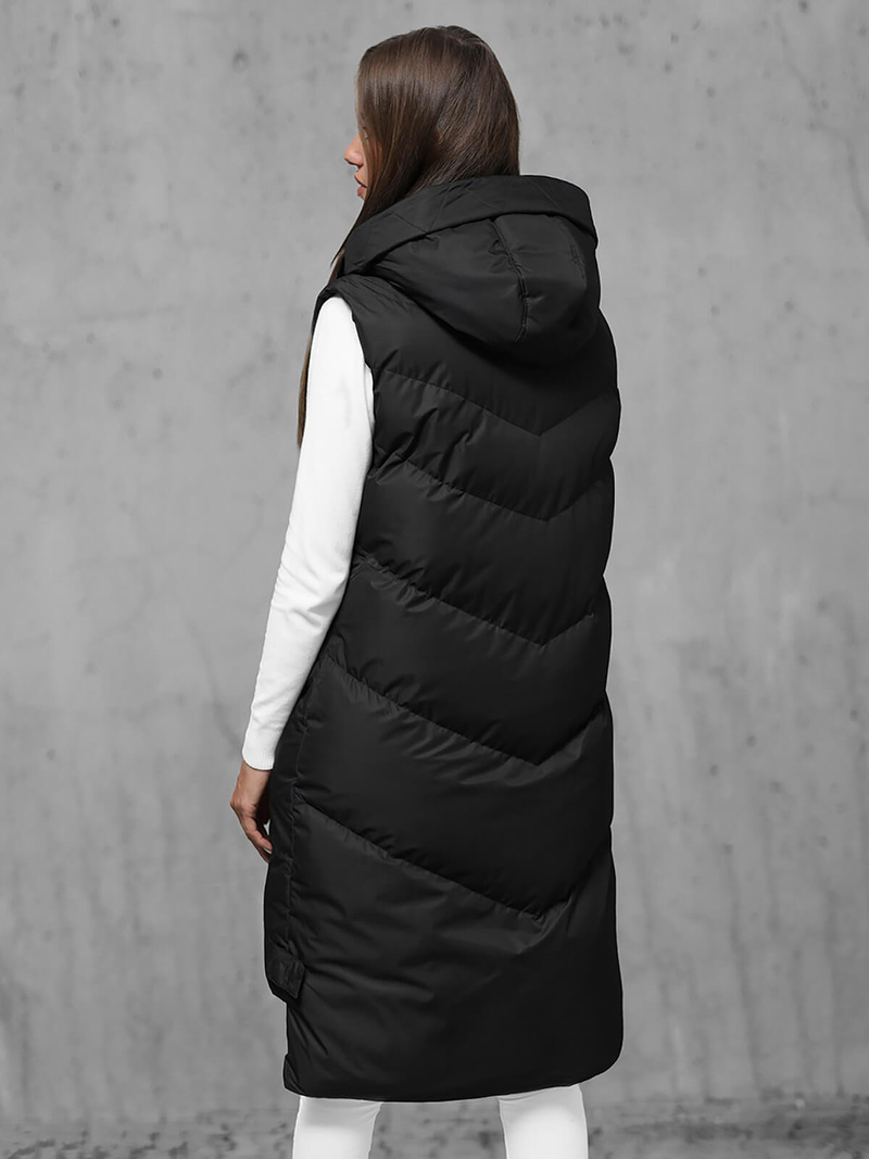 Стьобаний жіночий жилет чорний OZONEE JS/M788/392Z