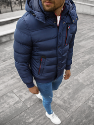 Kurtka zimowa męska pikowana granatowa OZONEE JB/JP1185Z