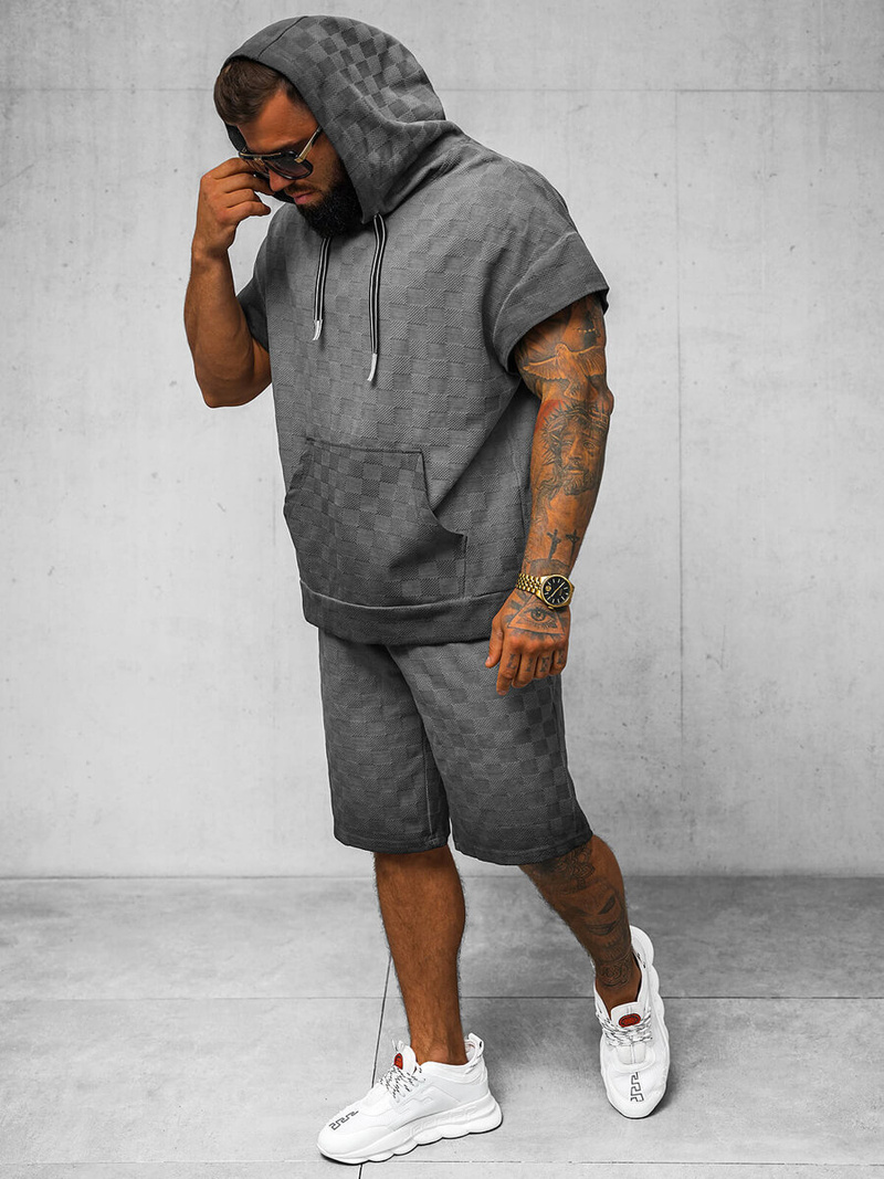 Komplet dresowy męski czarny OZONEE O/3C113/9