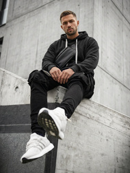 Bluza z kapturem męska czarna OZONEE O/G3065