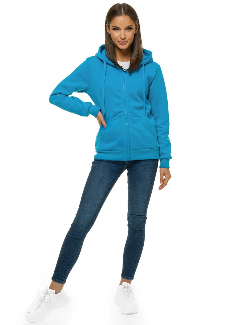 Bluza damska rozpinana z kapturem błękitna OZONEE JS/W03Z
