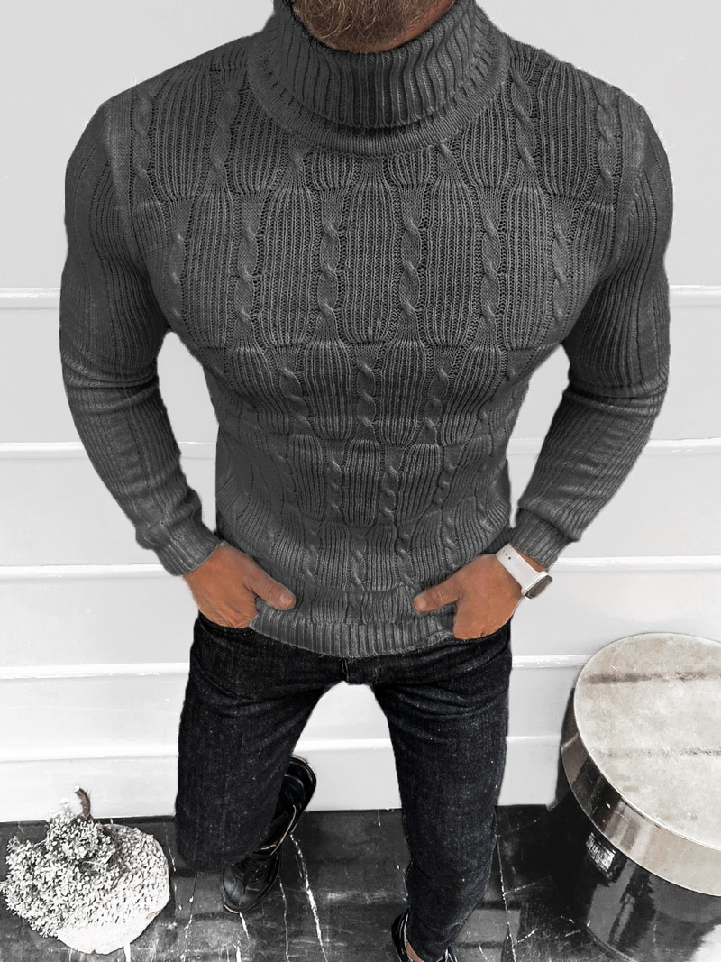 Sweter męski golf grafitowy OZONEE L/2665