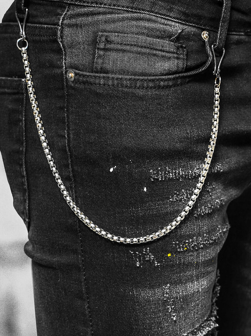 Spodnie jeansowe męskie czarne OZONEE O/MB465