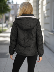 Kurtka damska pikowana czarno-beżowa OZONEE JS/16M9315/392B