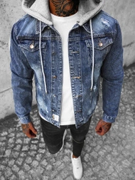 Kurtka męska jeansowa niebieska OZONEE NB/MJ505BZ