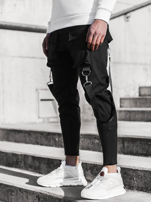 Spodnie męskie chino joggery czarne OZONEE G/11133