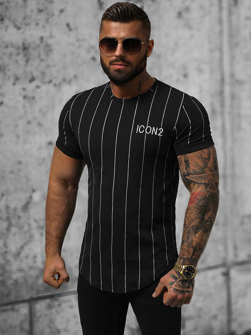 Футболка чоловіча Чорна OZONEE P1116