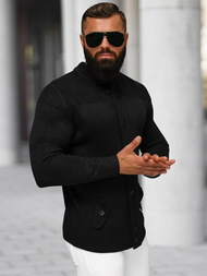 Sweter męski kardigan czarny OZONEE NB/MM6011/4Z