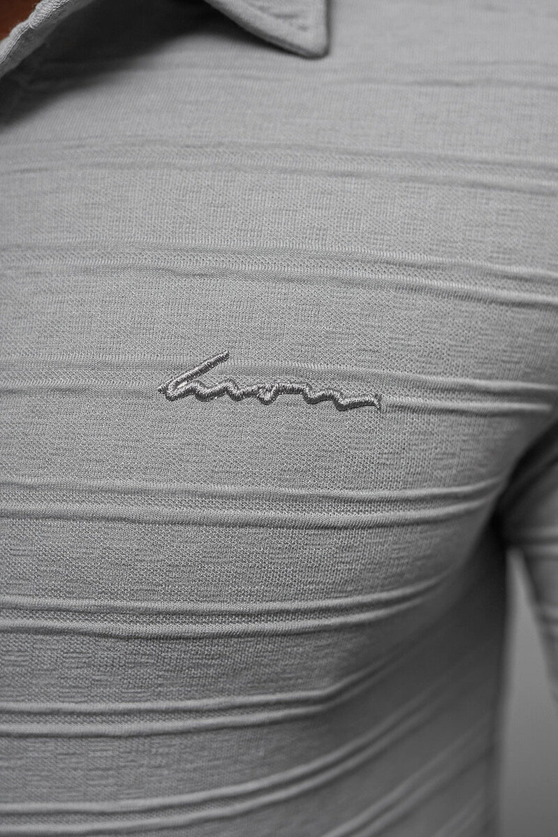 Bluza męska z kołnierzykiem szara OZONEE O/TB2271