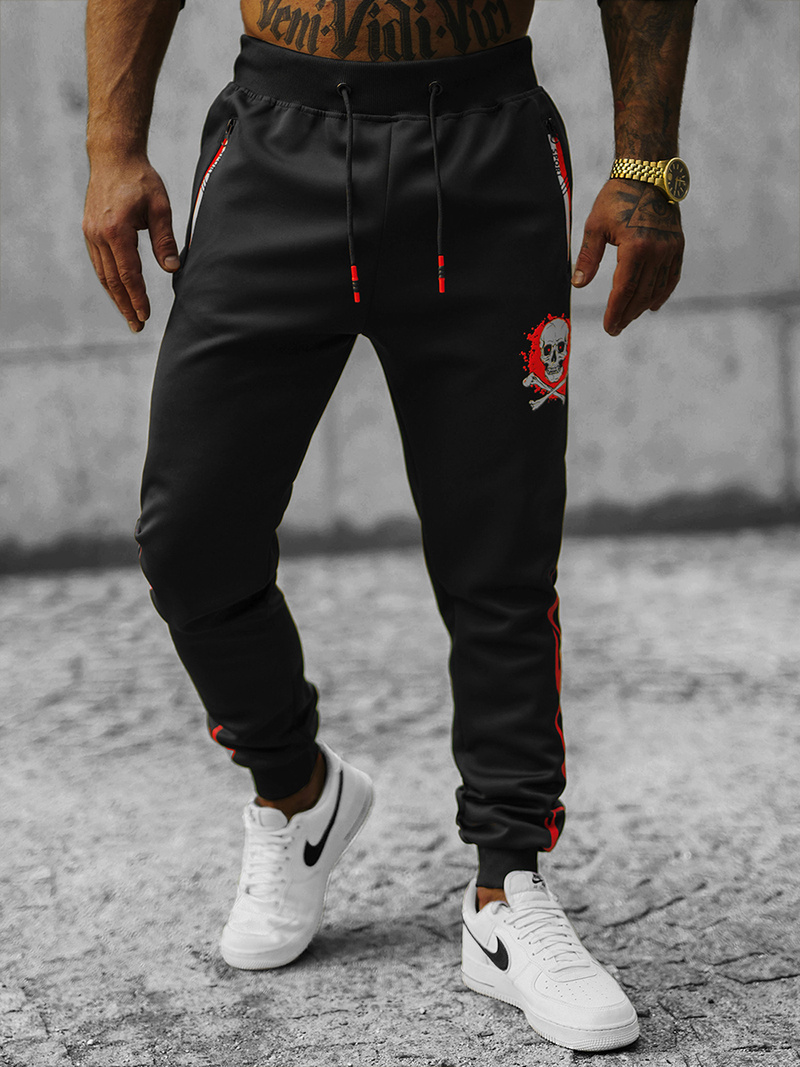 Spodnie dresowe męskie czarne OZONEE JS/K10237Z