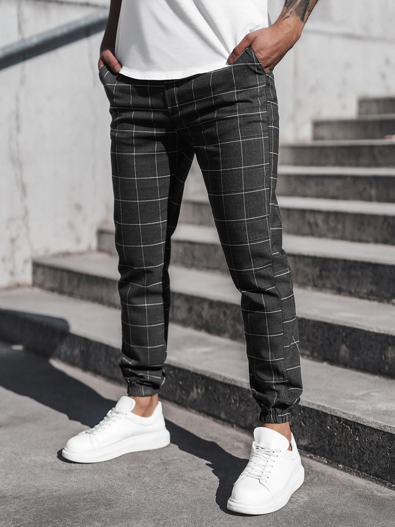 Чоловічі штани джоггери чинос Чорнi OZONEE DJ/2276/22Z