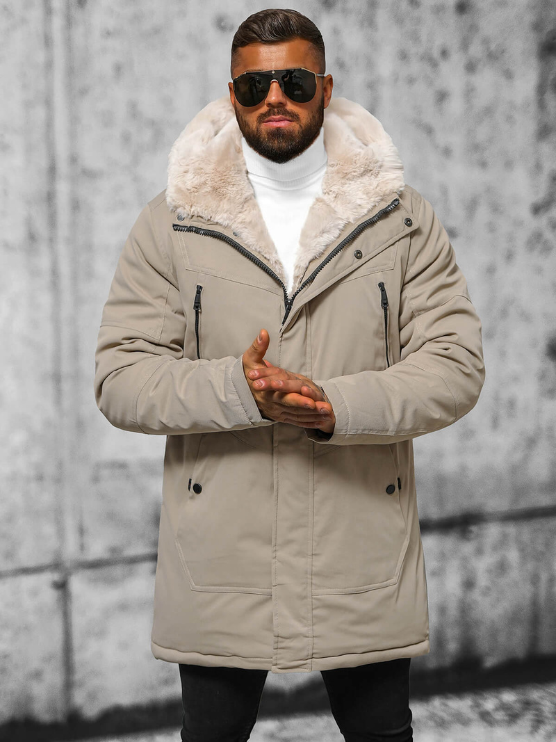 Kurtka zimowa męska beżowa OZONEE JS/22M315/62