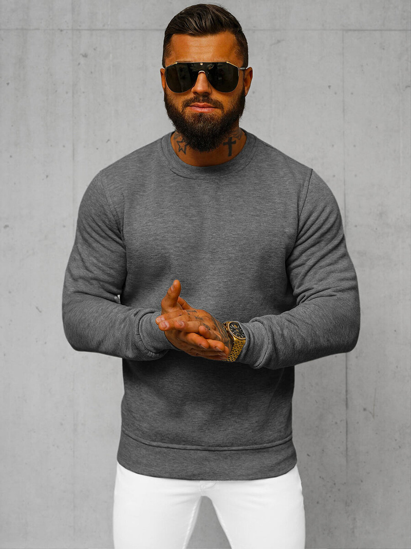 Толстовка чоловіча Графiтова OZONEE JS/2001-10Z