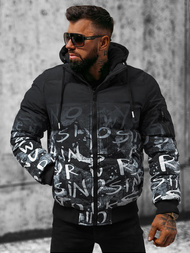 Kurtka zimowa męska pikowana czarno-biała OZONEE JS/27M8102